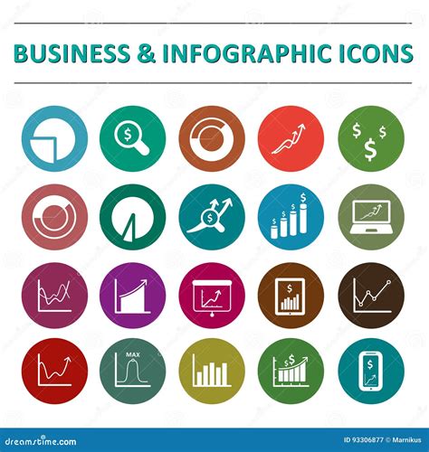 Infographic And Business Icon Set Stock Vector Illustration Of