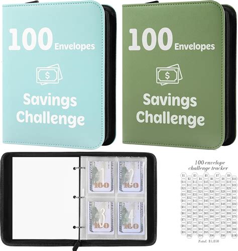 Amazon Pemocyny Envelopes Money Saving Challenge Binder With