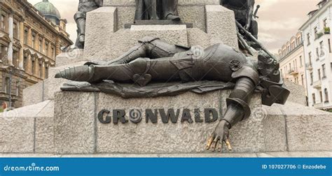 Grunwald Monument In Matejki Square Krakow Poland Editorial Photo