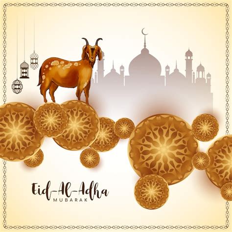 Fondo De Saludo Del Festival Religioso Eid Al Adha Mubarak Vector Gratis