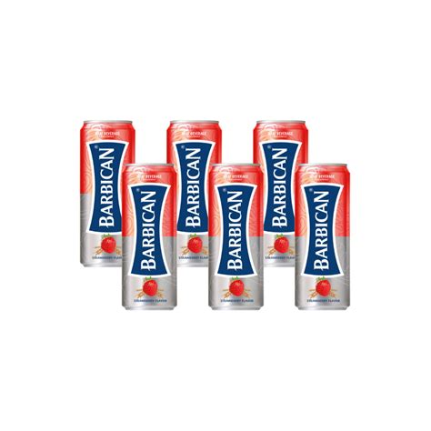 Barbican Can Strawberry Flavor Glass Bottle Pack Of 6 X 250ml Shs