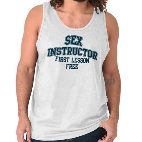 Sex Ed Instructor Free Lesson Dirty Humor Mens Tank Top Sleeveless T