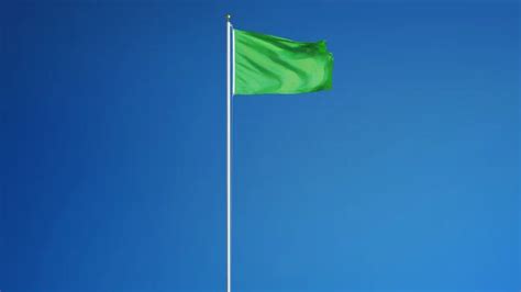 Light Blue Flag Isolated With Clipping Path Alpha Channel Transparency