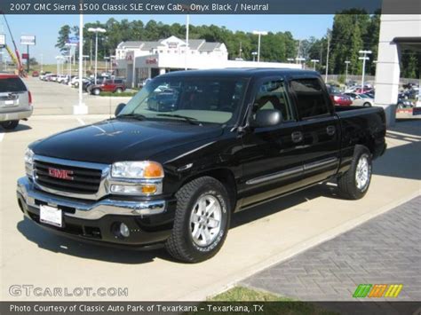 Onyx Black 2007 Gmc Sierra 1500 Classic Sle Crew Cab Neutral