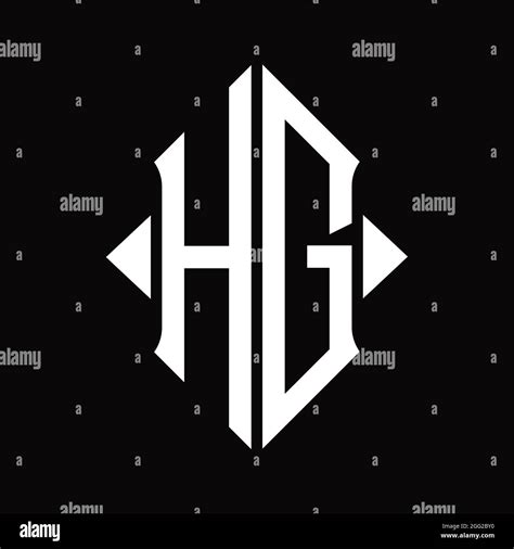 HG Logo Monogram With Shield Shape Isolated Black Background Design