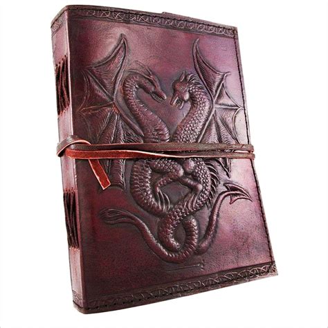 Double Dragon Blank Page Diary Journal Notebook Handcrafted Handmade