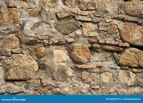 Rock Stone Texture A Wall Built Of Mountain Stones Stock Image Image