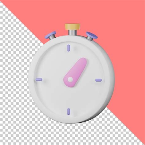 Cronómetro de icono 3d aislado en el fondo transparente Archivo PSD