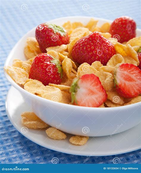 Cereal With Strawberry Stock Photo Image Of Colorful 18132654