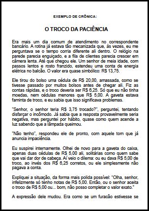 Modelo De Cronica - Exemplo De Crônica – Exemplos De Cronicas – AMRX