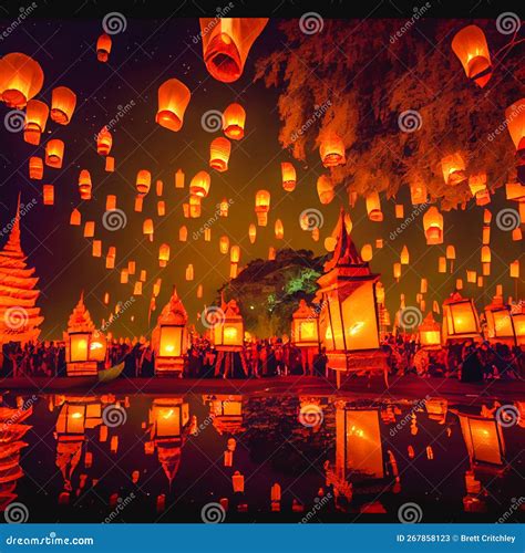 Thailand S Lantern Festival Stock Illustration - Illustration of city, lantern: 267858123