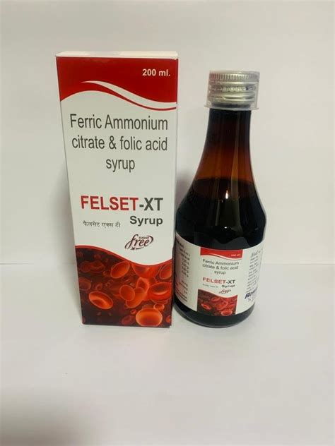 Ferrous Ascorbate Folic Acid Carbohydrates Energy Syrup Packaging