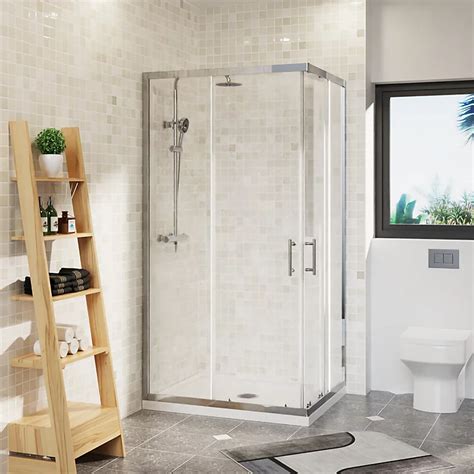 Rinse 1000x800mm Two Sliding Doors Shower Enclosure 6mm Easy Clean