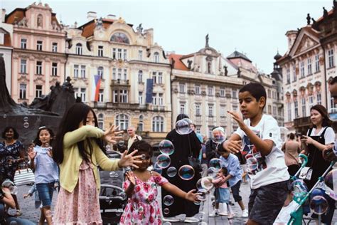 Prague Czech Republic August 17 2019 A Group Of Multicultural