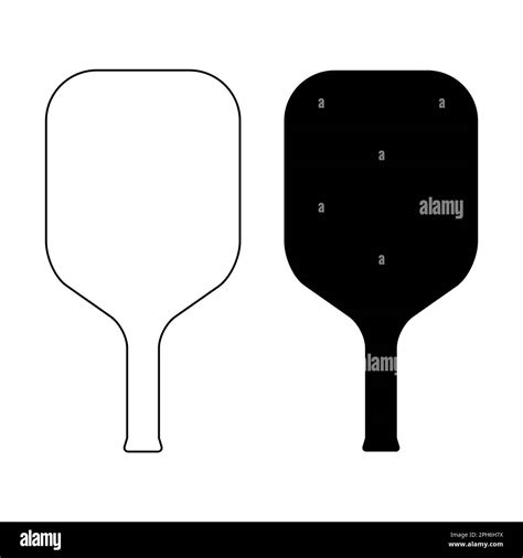 Set Of Pickleball Racket Sport Indoor Paddle Icon Web Flat Symbol