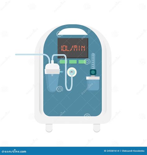 Ilustración Vectorial Del Concentrador De Oxígeno Dispositivo De