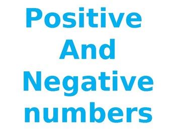 Negative numbers by Barclayfox | TPT