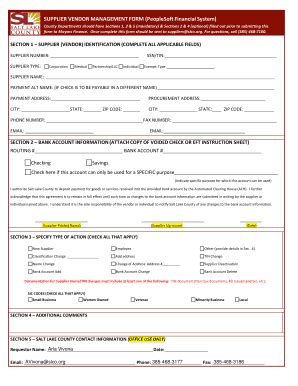 Fillable Online Slco Salt Lake County Vendor Mgt Form Salt Lake County