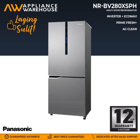 Panasonic NR BV280XSPH 9 0 Cu Ft Bottom Freezer No Frost Inverter