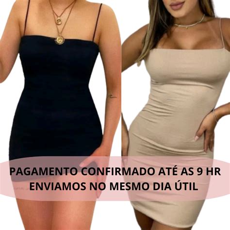 Vestido Tubinho Feminino Curto Moda Gringa Colado Suplex Alcinha