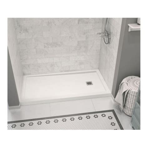 Base de douche configurable MAAX Zone drain à droite 60 x 32 blanc