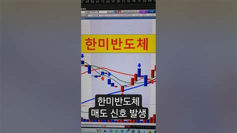 한미반도체 화살표 매도 신호 발생 한미반도체 주가 주식 투자 Shorts Youtube