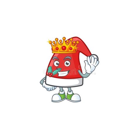 King Of Santa Claus Hat On Cartoon Mascot Style Design Stock Vector