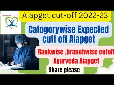 Aiapget Expected Cut Off Catogorywise Cutoff Of Ayurveda Pg