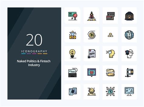 20 Naked Politics And Fintech Industry Line Filled Icon For