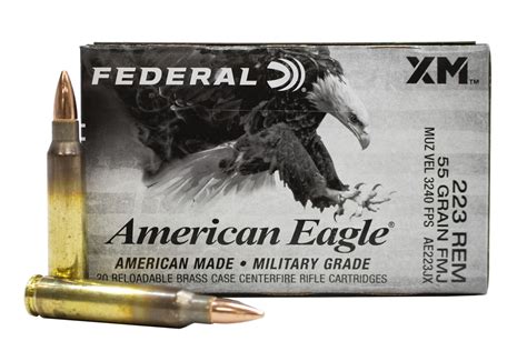 Federal AE223JX 223 Rem 55 Gr FMJ BT American Eagle 20 Box Sportsman