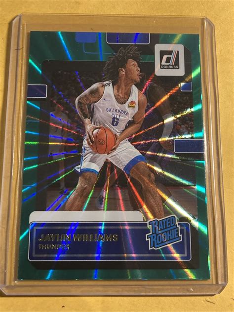 Jaylin Williams 2022 23 Donruss Green Laser Holo Foil Rated Rookie RC