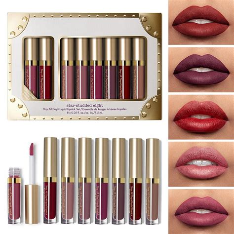 Buy 8pcs Set Matte Shimmer Liquid Lipstick Waterproof Long Lasting Lip