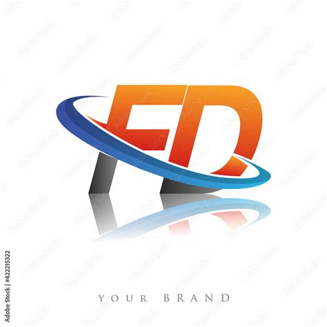 initial logo FD company name colored orange and blue swoosh design ...