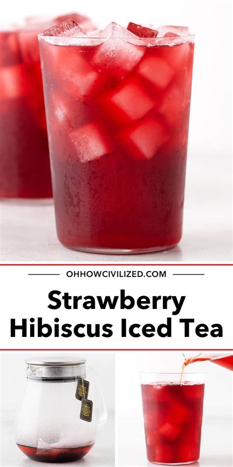 Strawberry Hibiscus Iced Tea Tea Drink Recipes Sweet Tea Recipes