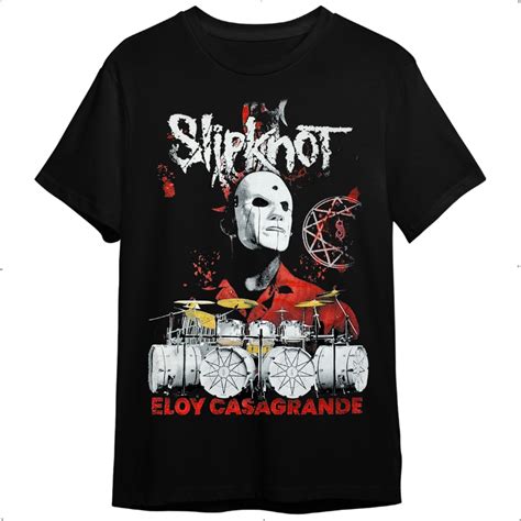 Camiseta Slipknot Eloy Casagrande Banda De Rock Preta Unissex Adulto