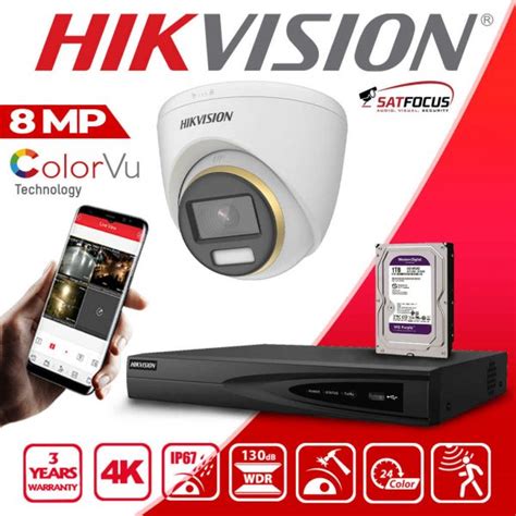 Hikvision Ip 8mp 4k Colorvu Cctv Camera Package Satfocus Ltd