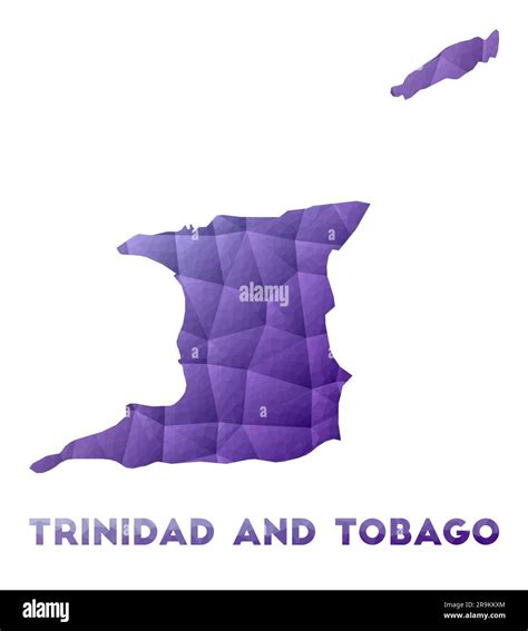 Map Of Trinidad And Tobago Low Poly Illustration Of The Country