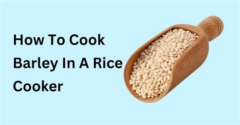 How To Cook Barley In A Rice Cooker