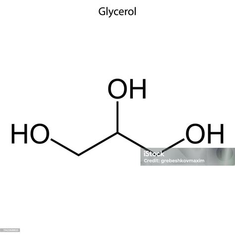 Vetores De Fórmula Esqueletal Da Molécula Química E Mais Imagens De Glicerol Glicerol Açúcar