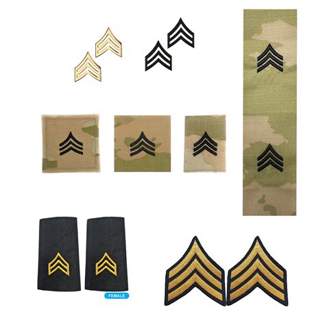 Us Army E5 Sergeant Rank Bundle Female Sta Brite Insignia Inc