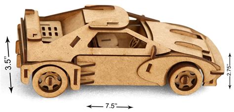 Racing Car 3D Puzzle Sport Toy Car Wooden Puzzle Automobile DXF File ...