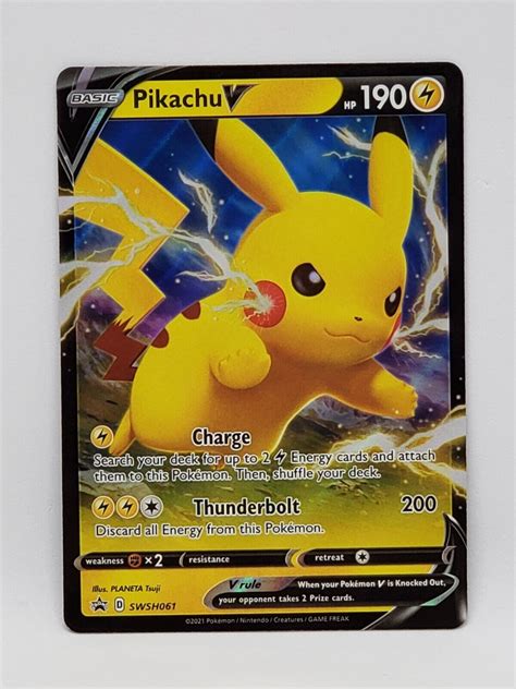 Pokemon Card Black Star Ultra Rare Pikachu V SWSH061 Near Mint Values