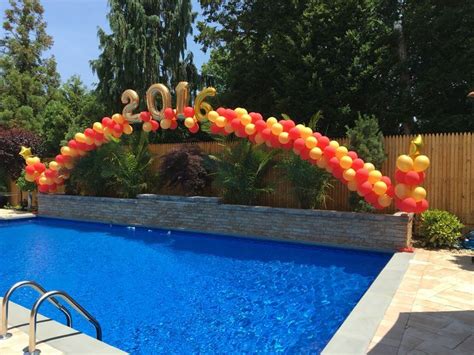 Graduation Pool Party Decorations Or Ideas En : Pool balloons, pool party | Wedding pool party ...