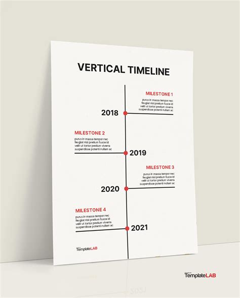 Vertical Timeline Word Template Printable Timeline Templates