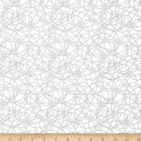 Breezy Blooms Scribble Dot White Black And White Fabric Fabric