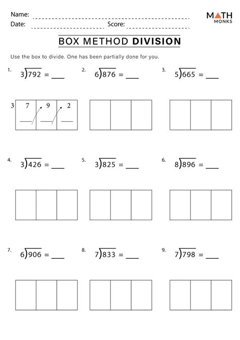 Division Worksheets Math Monks