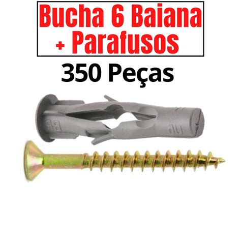 Kit Bucha Fu Baiana Parafuso E Buchas Mm Para Tijolo Oco Baiano