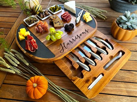 Amazon Personalized Round Charcuterie Board Set 19pcs Cheese Board