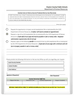 Fillable Online Employee File Review Request Form Fax Email Print