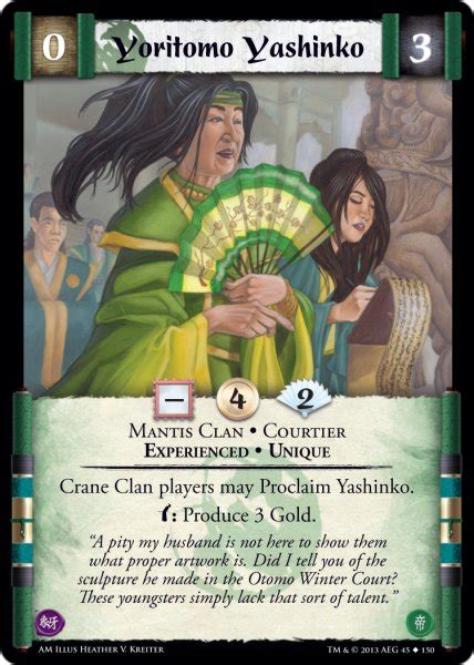 Yoritomo Yashinko Expcard L5r Legend Of The Five Rings Wiki Fandom